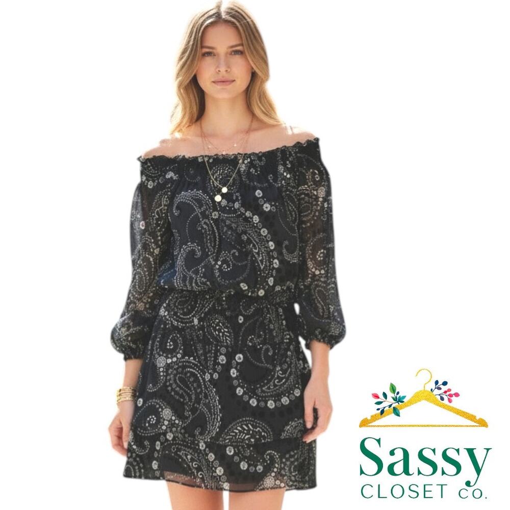 ✨ CHELSEA28 Grayish Blue Paisley Cold Shoulder Midi Dress M Nordstrom EUC 💠